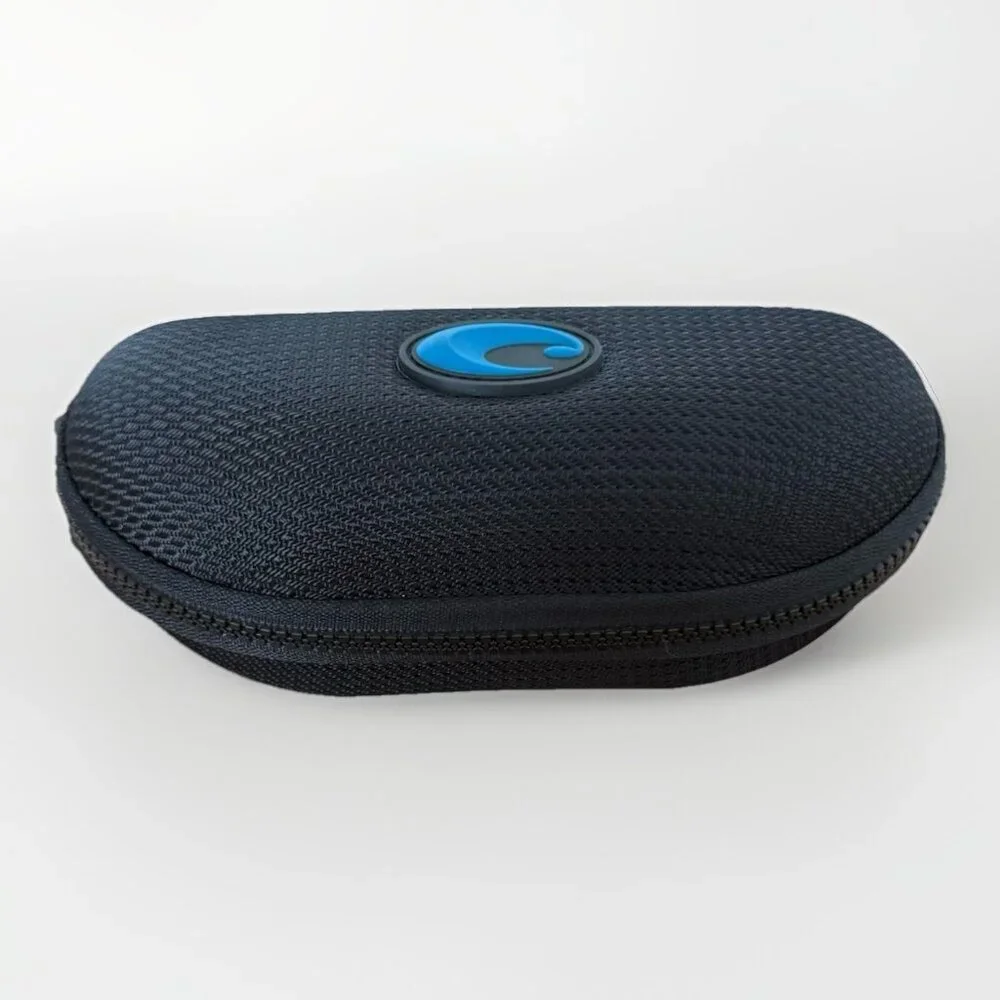 Costa Del Mar Sunglasses Hard Shell Case With Cleaning Cloth Zipper Clousure‎